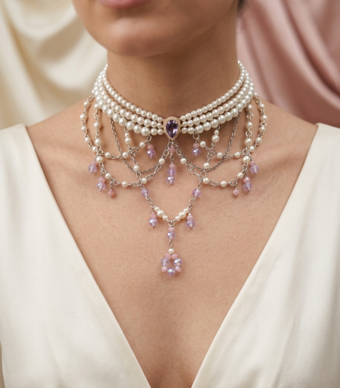 Elegant Purple Handmade Choker Aazuvi